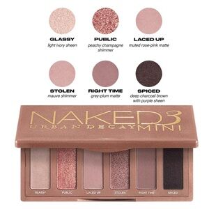 NEW Urban Decay Naked3 Mini Soft Pink Eyeshadow Palette (6 Nude Pink Colors)